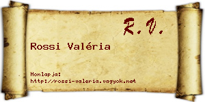 Rossi Valéria névjegykártya