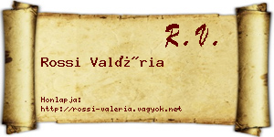 Rossi Valéria névjegykártya